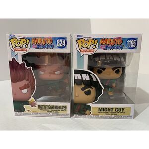 FUNKO POP! Naruto Shippuden MIGHT GUY Figures 1195 + 824 NEW Lot Of 2 Figures